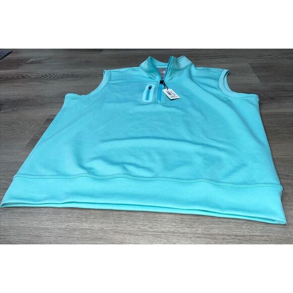 Johnnie-O Denny Men's Performance Vest Cay Turquoise Quarter-Zip Size M NWT - Picture 6 of 10